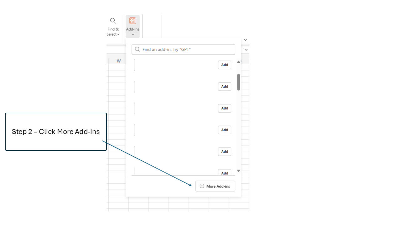Step 2: Click on My Add-ins